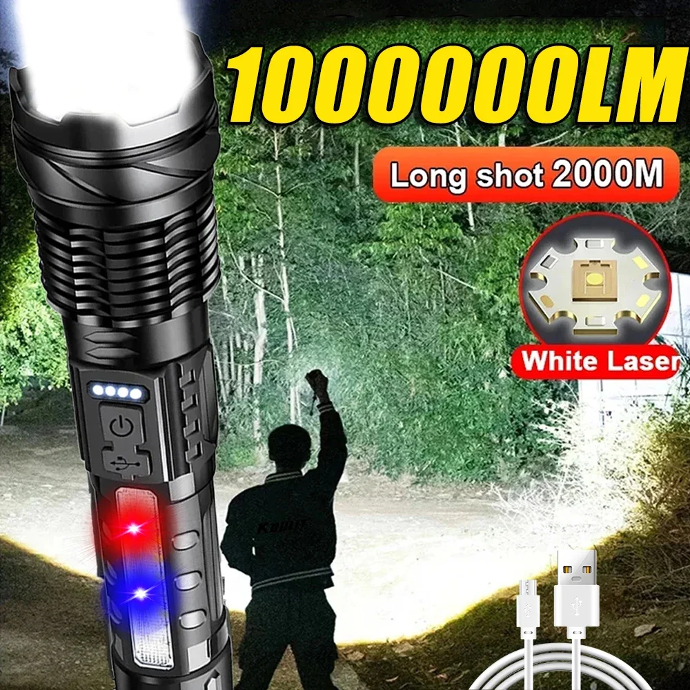 Outdoor Power Lights - Powerful LED Flashlight Rechargeable Camping Light