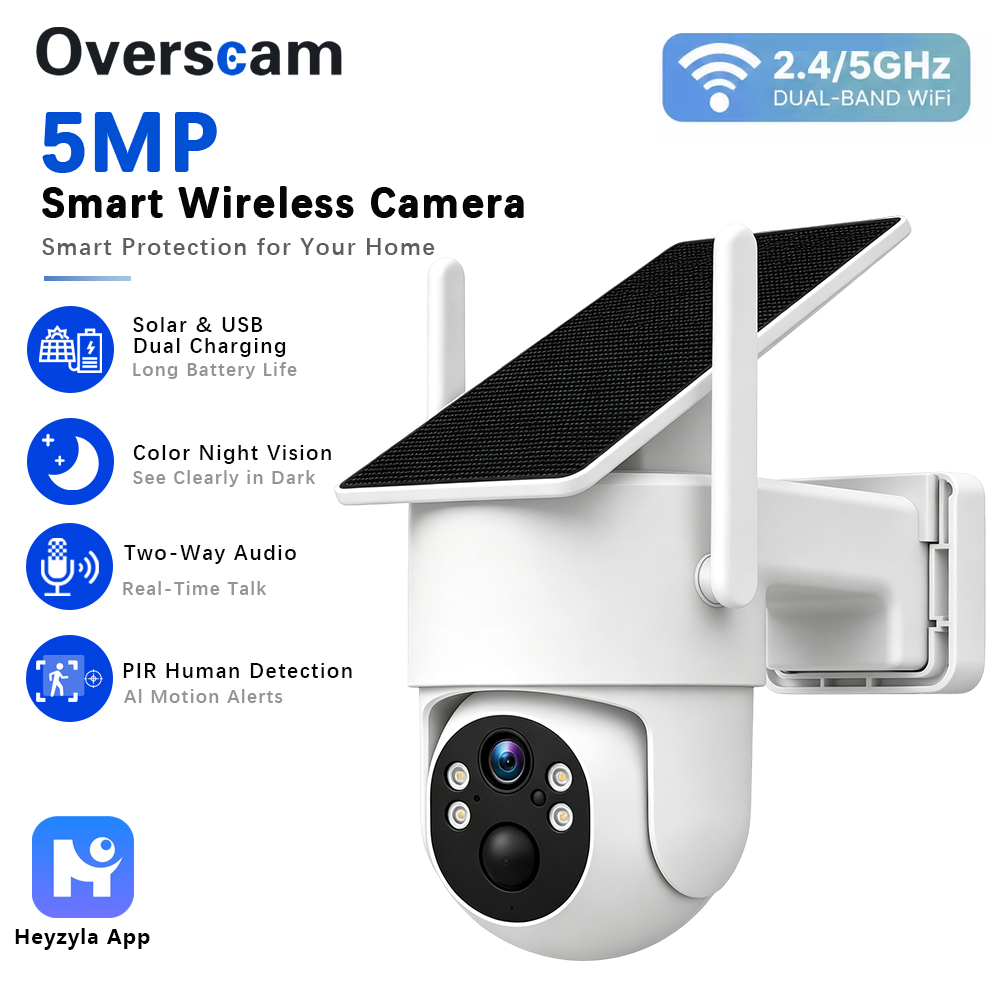 Outdoor Power Monitor - 5MP Solar Powered PTZ Camera For