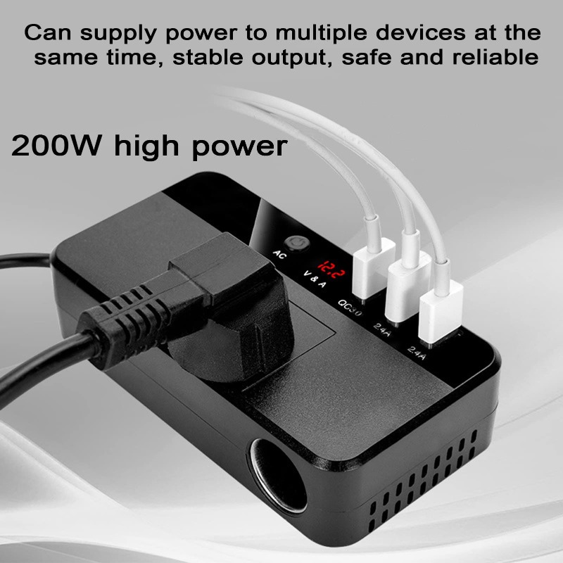 Outdoor Usb Power Adapter - 200W Portable Car Inverter Car Fast