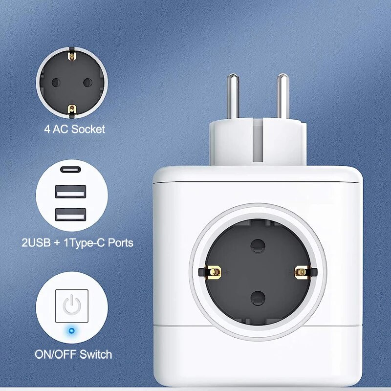 MASSFA 4 Eu AC Outlets Power S - огляд і ціна Outdoor Usb Power Strip