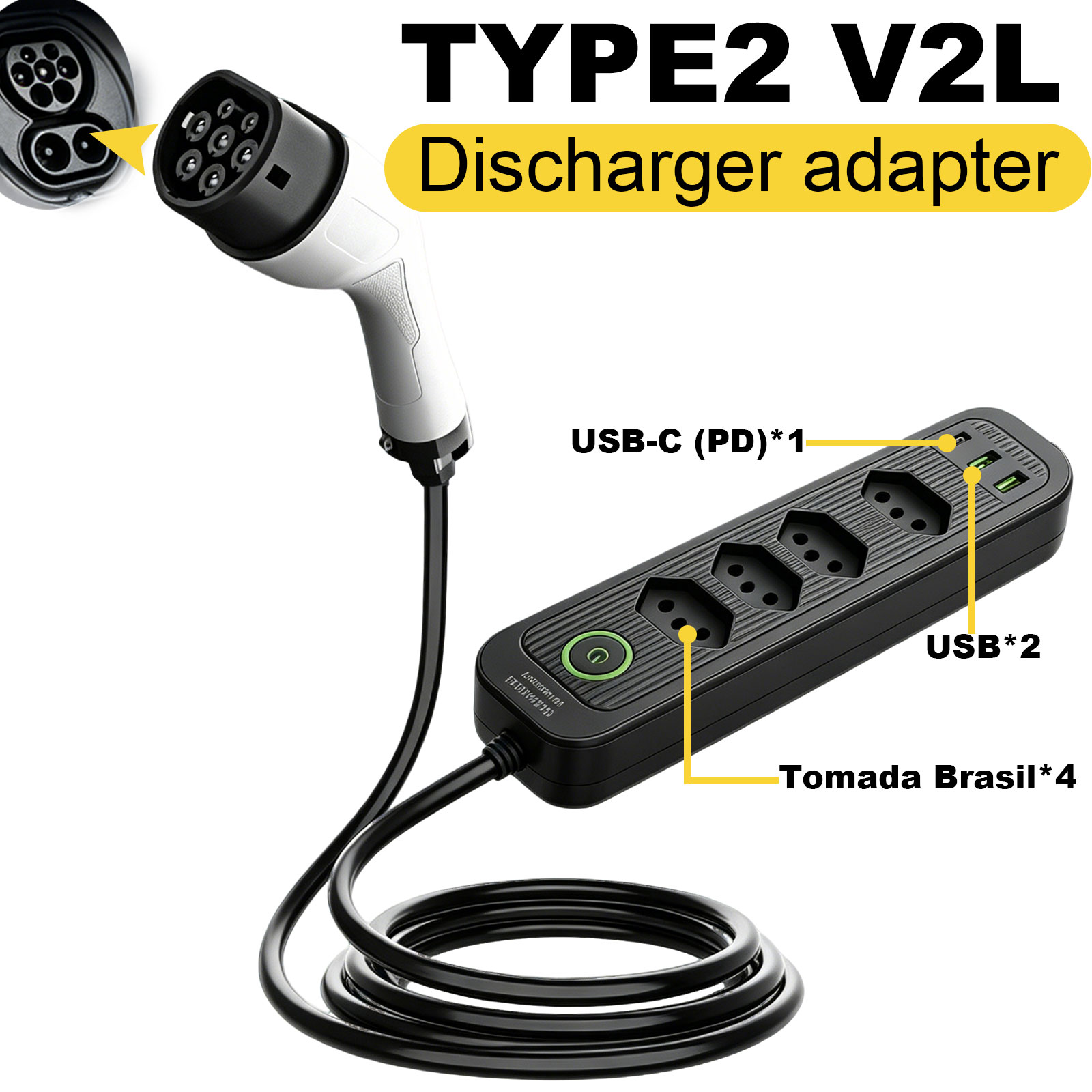 Type2 V2L Discharge Adapter 16 - огляд і ціна Outdoor Power Hub