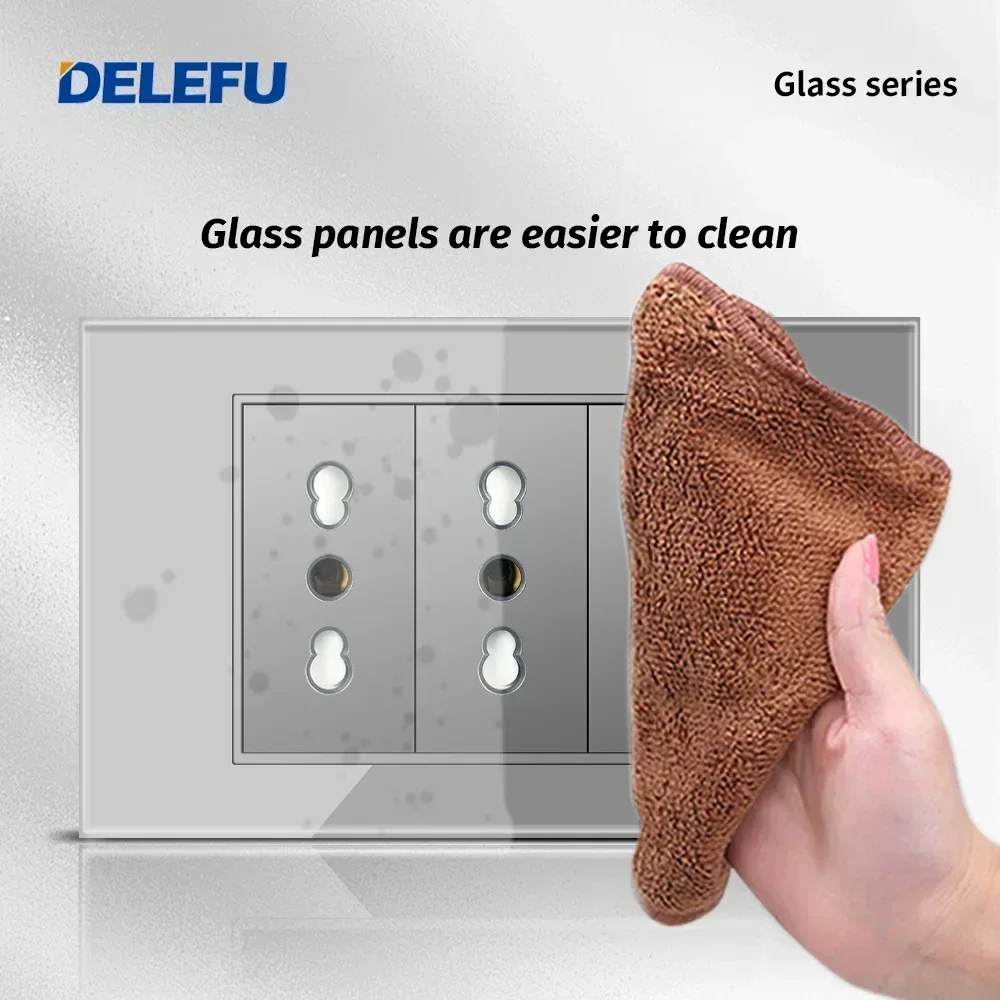 DELEFU Grey Tempered Glass Ita - огляд і ціна Outdoor Usb Power Strip