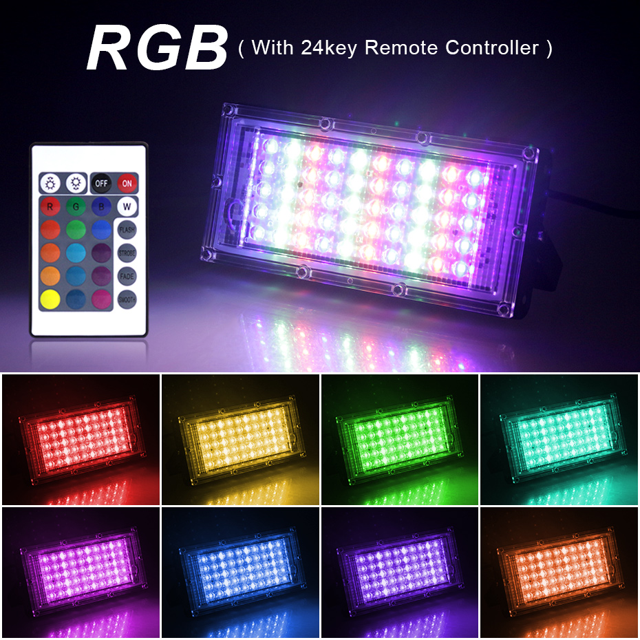 IP65 Waterproof RGB LED Flood  - огляд і ціна Outdoor Power Outlet With Remote Control