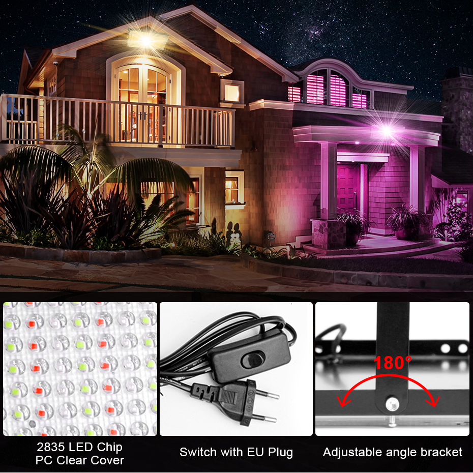 IP65 Waterproof RGB LED Flood  - огляд і ціна Outdoor Power Outlet With Remote Control